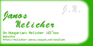 janos melicher business card